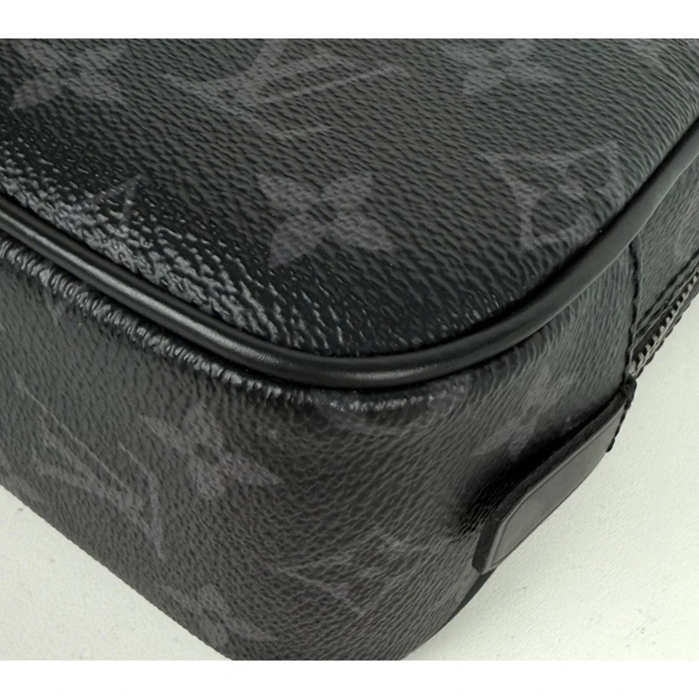 Louis Vuitton Monogram Eclipse Toilet GM Pouch Bag in Black Coated Canvas NFC S